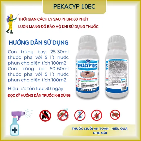 Thuốc diệt muỗi, côn trùng Pekacyp 10EC 1 lít - diệt côn trùng (chính hãng)