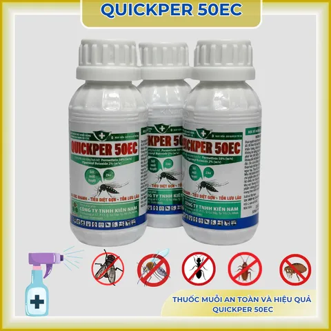 Thuốc muỗi Quickper 50ec dung tích 100ml 2 thành phần- hạ gục nhanh, tồn lưu lâu, có thêm 2% trợ lực