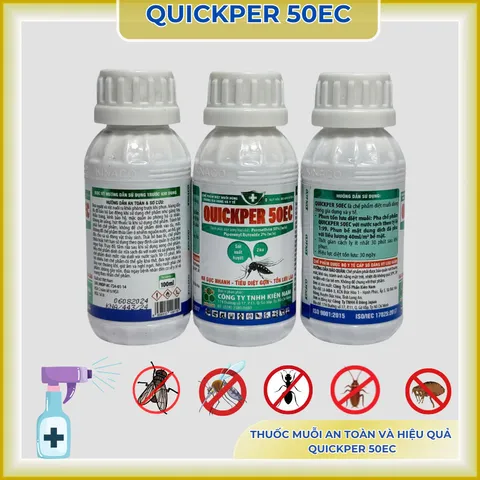 Thuốc muỗi Quickper 50ec dung tích 100ml 2 thành phần- hạ gục nhanh, tồn lưu lâu, có thêm 2% trợ lực