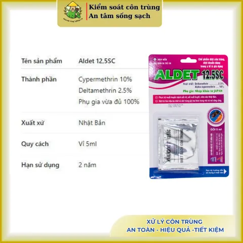 [Combo 10 vỉ] Aldet 12.5SC không mùi gồm 2 thành phần, xử lý cuốn chiếu, muỗi, kiến, gián,.. vỉ 5ml
