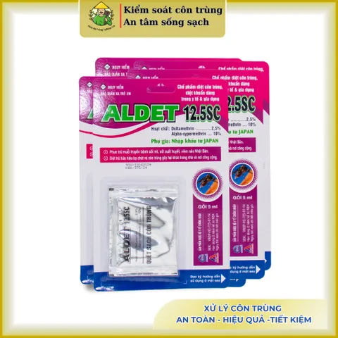 [Combo 10 vỉ] Aldet 12.5SC không mùi gồm 2 thành phần, xử lý cuốn chiếu, muỗi, kiến, gián,.. vỉ 5ml