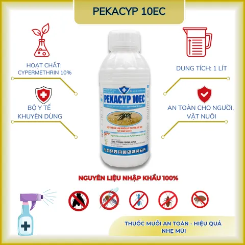Thuốc diệt muỗi, côn trùng Pekacyp 10EC (Chai 100 ml) sử dụng, diệt muỗi trong y tế