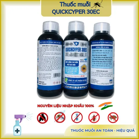 Quickcyper 30ec – Kiểm soát muỗi, côn trùng hiệu quả, hàm lượng cao, sạch ruồi - chai 1 lít