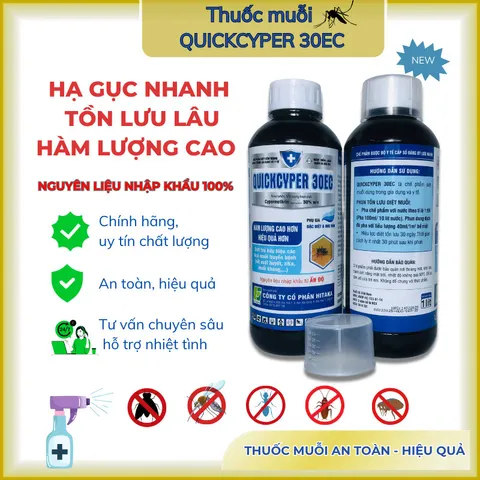 Quickcyper 30ec – Kiểm soát muỗi, côn trùng hiệu quả, hàm lượng cao, sạch ruồi - chai 1 lít