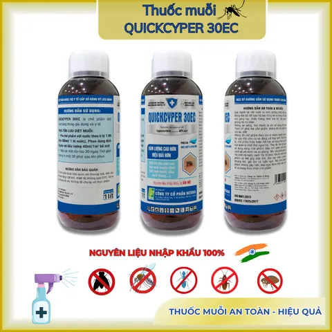 Quickcyper 30ec – Kiểm soát muỗi, côn trùng hiệu quả, hàm lượng cao, sạch ruồi - chai 1 lít