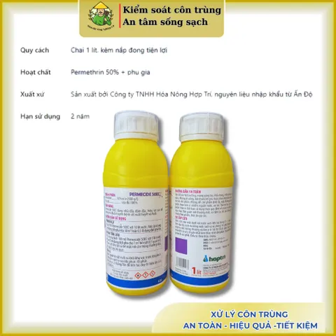 [Cải tiến] Permecide 50ec chai 1 lít, kiểm soát muỗi, bọ đậu đen & côn trùng, hạ gục nhanh, nhẹ mùi