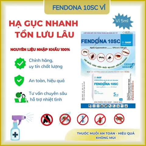 Fendona 10SC - Thuốc diệt côn trùng ruồi muỗi kiến gián.... vỉ nhỏ 5ml