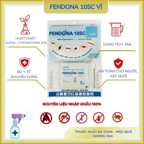 Fendona 10SC - Thuốc diệt côn trùng ruồi muỗi kiến gián.... vỉ nhỏ 5ml