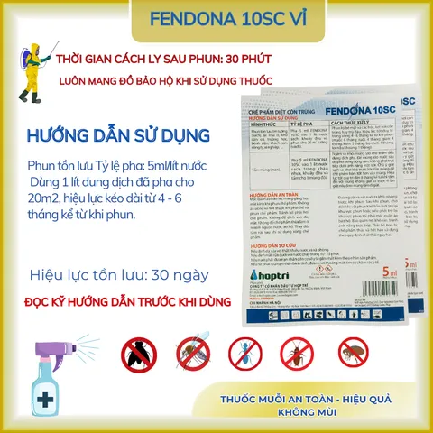 Fendona 10SC - Thuốc diệt côn trùng ruồi muỗi kiến gián.... vỉ nhỏ 5ml