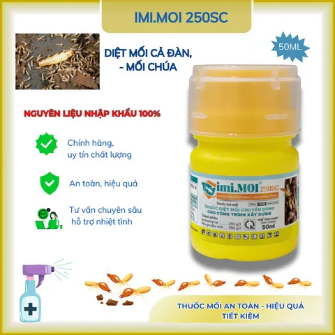 Thuốc mốii IMI.MOI 250sc 50ml, diệt mối cả đàn, mối Chúa - tiết kiệm hơn (KINACO-Kiên Nam)