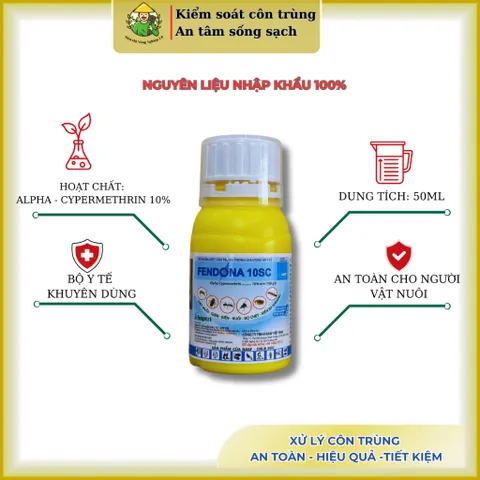 [Combo tiết kiệm] Fendona 10Ssc 50ml, xử lý gián, ruồi, muỗi, bọ nhẩy, kiến ba khoang,. Fendona 10sc