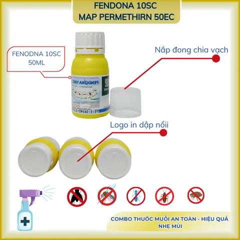 Combo sản phẩm diệt muỗi, côn trùng Fendona 10sc 50ml và Map Permethrin 50ec 100ml
