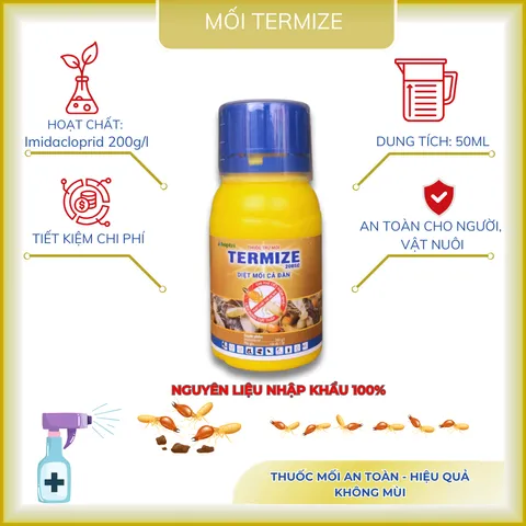 [Combo 5,10 lọ] Termize 200sc 50ml không mùi hỗ trợ kiểm soát mối, mọt đơn giản, xử lý cả mối chúa