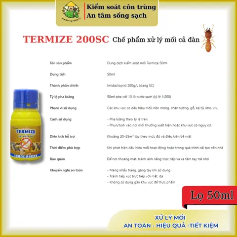 Combo 10 Termize 200sc 50ml – Giải pháp xử lý mối chúa và mối thợ hiệu quả- xử lý mối không mùi