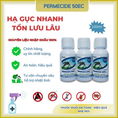 Thuốc muỗi cải tiến Permecide 50ec, thuốc diện muỗi, côn trùng trợ lực mạnh mẽ dung tích 100ml