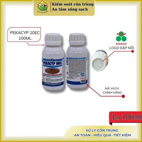[10 lọ] Pekacyp 10ec chai dung tích 100ml, kiểm soát muỗi và côn trùng, cypermethrin 10%- nhẹ mùi