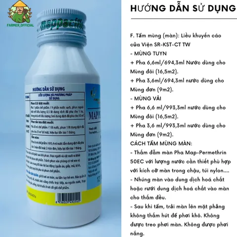 Thuốc diệt muỗi Permethrin 50ec 100ml, thuốc diệt côn trùng permethrin 50ec, thuốc diệt côn trùng dùng trong nông nghệp