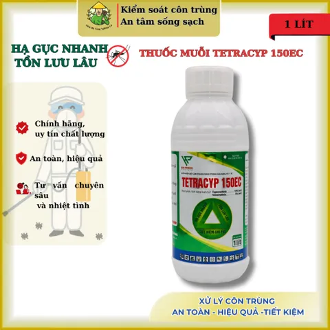 Tetracyp 150ec chai 1 lít – chế phẩm kiểm soát muỗi & côn trùng nhờn với 2 thành phần cao