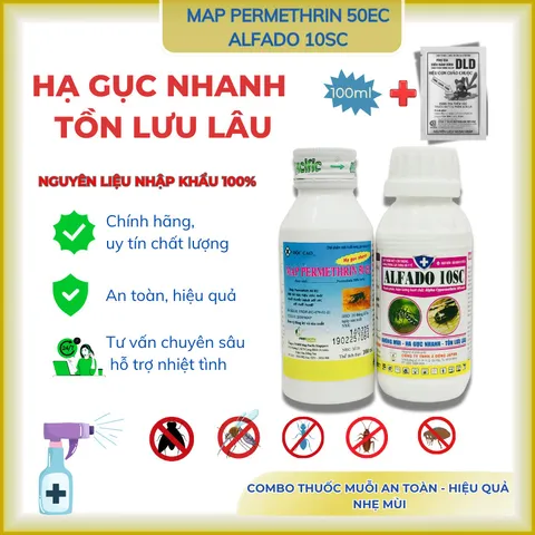 [Combo tiết kiệm] Combo 2 lọ diện côn trùng Fendona 10sc 50ml và Map Permethrin 50ec 100ml