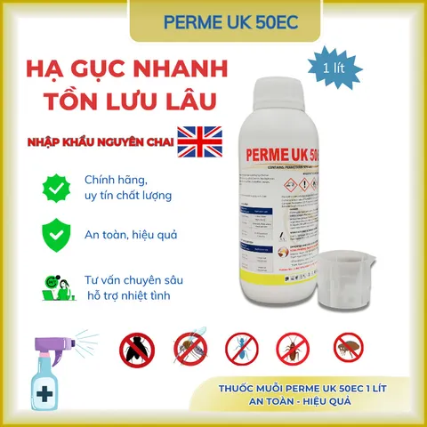 PermeUK 50Ec thuốc muỗi, côn trùng- nhập khẩu nguyên chai từ Anh Quốc- dung tích 1 lít(chính hãng)