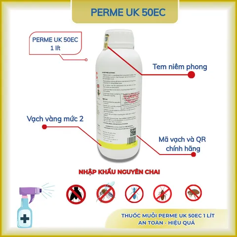 PermeUK 50Ec thuốc muỗi, côn trùng- nhập khẩu nguyên chai từ Anh Quốc- dung tích 1 lít(chính hãng)