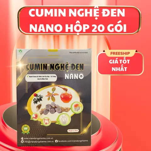 Nghệ đen nano cumin viêm dạ dày hộp 20 gói