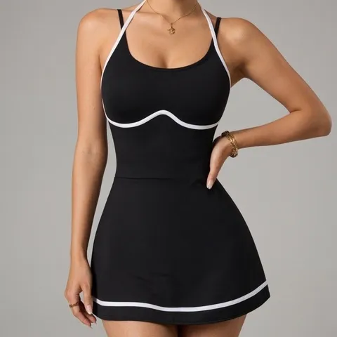 Set Váy Thể Thao Nữ Body Tôn Dáng Kèm Quần Short Co Giãn Thoáng Khí Ôm Dáng Thời Trang