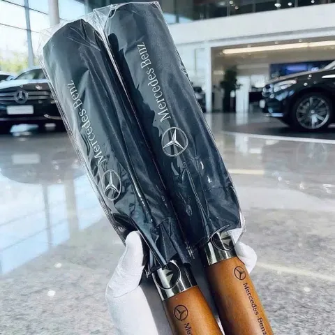 Dù / Ô Tự Động 3 Nấc Gấp Gọn In Logo Mercedes-Benz Sang Trọng, Chống Nước, Chống Tia UV, Phụ Kiện Ô Tô Cao Cấp