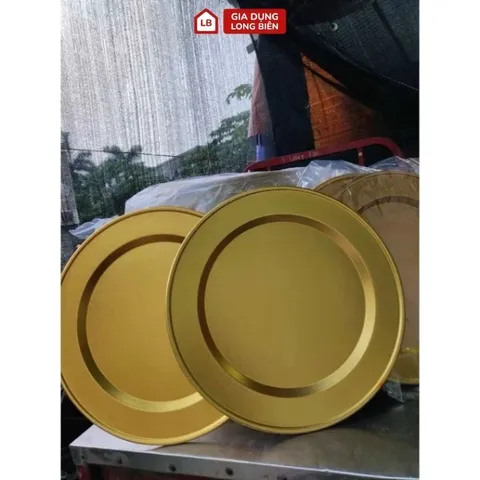 Mâm Nhôm Mạ Vàng Công Nghệ Nano Nhật Bản - Phụ Kiện Thờ Phượng Đa Năng Đường Kính 42-52cm