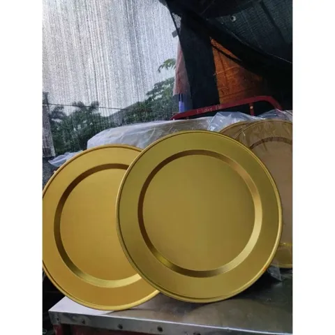 Mâm Nhôm Mạ Vàng Công Nghệ Nano Nhật Bản - Phụ Kiện Thờ Phượng Đa Năng Đường Kính 42-52cm