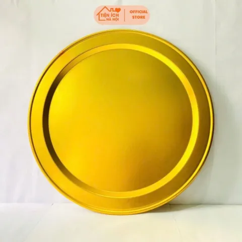 Mâm Nhôm Mạ Vàng Công Nghệ Nano Nhật Bản - Phụ Kiện Thờ Phượng Đa Năng Đường Kính 42-52cm