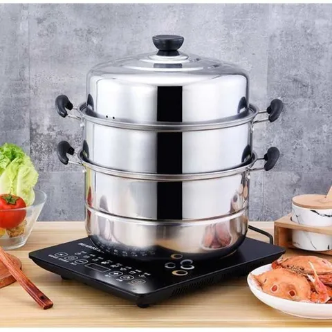 Thanh Lý Nồi hấp 3 tầng kèm 2 vỉ hấp tiện dụng móp do vận chuyển 864946