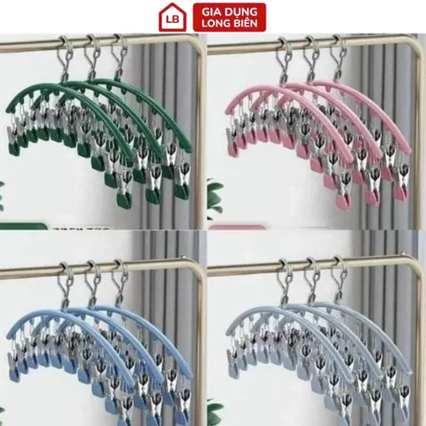 Móc Treo Đồ Lót, Tất Vớ Có Khóa Chống Gió - Chống Trượt Với 10 Bộ Ghim Giữ 865049
