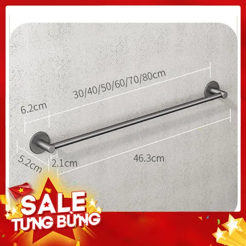 Giá để dép, treo khăn dán tường vắt khăn đơn đa năng chất liệu nhôm không gỉ 865147