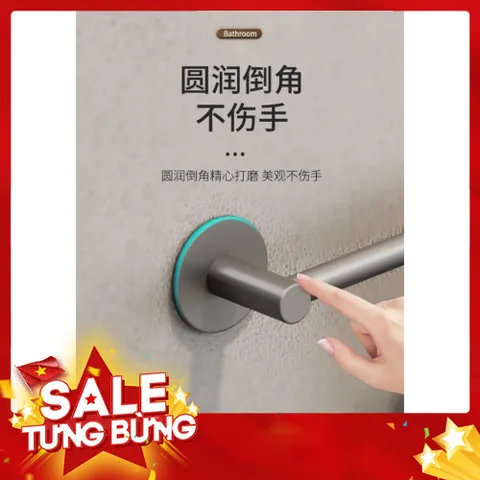 Giá để dép, treo khăn dán tường vắt khăn đơn đa năng chất liệu nhôm không gỉ 865147