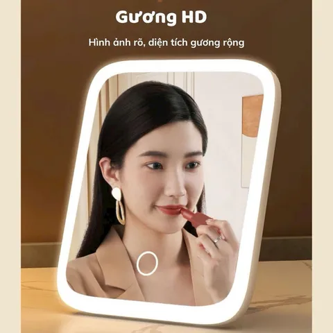 Gương Trang Điểm LED Để Bàn Cảm Ứng - 3 Chế Độ Sáng, Xoay 360 Độ 865221