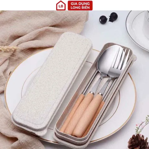 Bộ Thìa Dĩa Inox Cao Cấp - Thiết Kế Sang Trọng - Dùng Cho Gia Đình tặng kèm hộp 865275