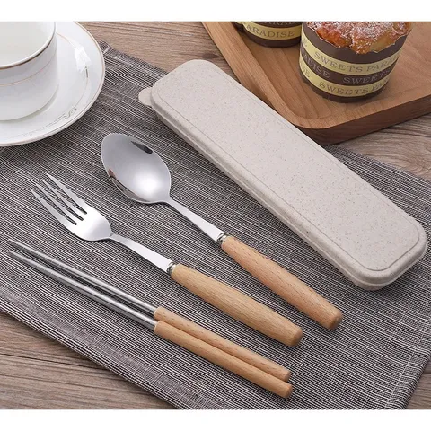 Bộ Thìa Dĩa Inox Cao Cấp - Thiết Kế Sang Trọng - Dùng Cho Gia Đình tặng kèm hộp 865275