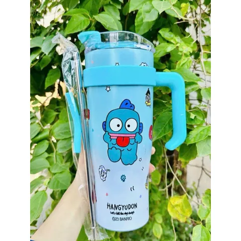 Ly Giữ Nhiệt Sanrio 1200ml Có Tay Cầm - Bình Giữ Nhiệt Inox 316 Hello Kitty, Pochacco, Hangyodon (Tặng Kèm Ống Hút) 865329