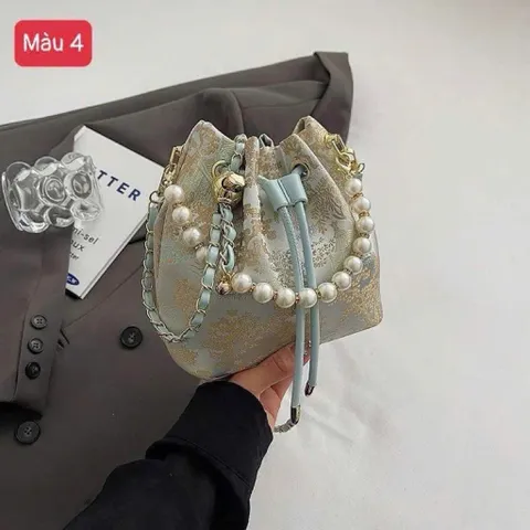 Túi Xô Thêu THUYCHAN Phong Cách Trung Hoa - Dây Rút Điều Chỉnh, Thời Trang 865398