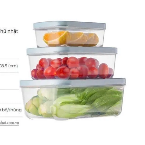 set 3 hộp nhựa hokori bảo quản thức ăn – tiện lợi, gọn gàng cho căn bếp 865510