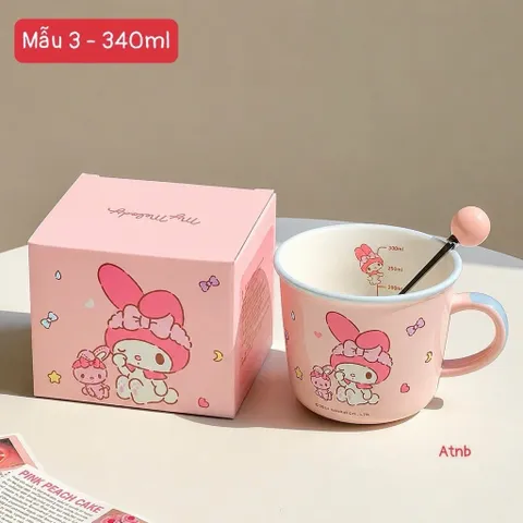 cốc sứ sanrio 340ml kèm thìa – xinh xắn, tiện dụng 865516