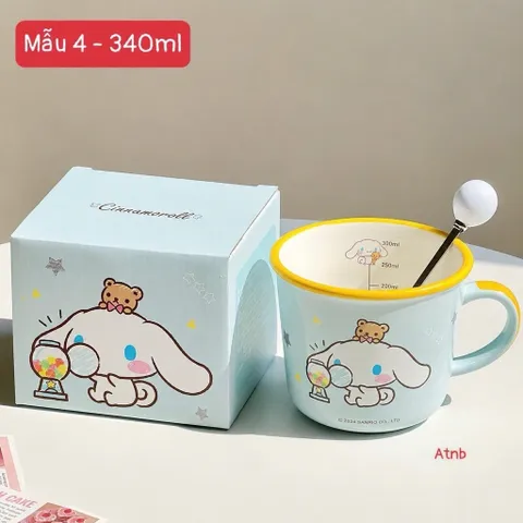 cốc sứ sanrio 340ml kèm thìa – xinh xắn, tiện dụng 865516