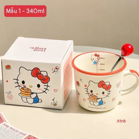 cốc sứ sanrio 340ml kèm thìa – xinh xắn, tiện dụng 865516