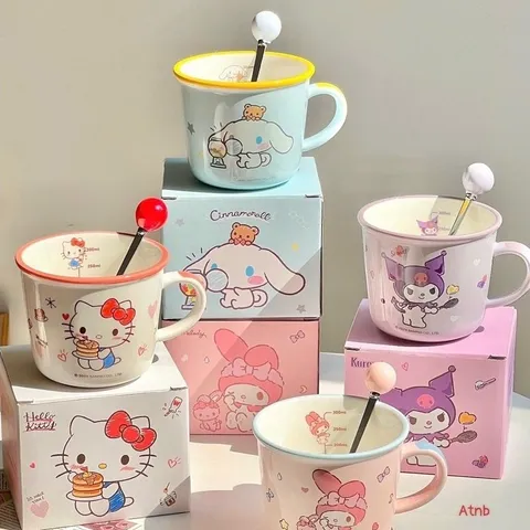 cốc sứ sanrio 340ml kèm thìa – xinh xắn, tiện dụng 865516