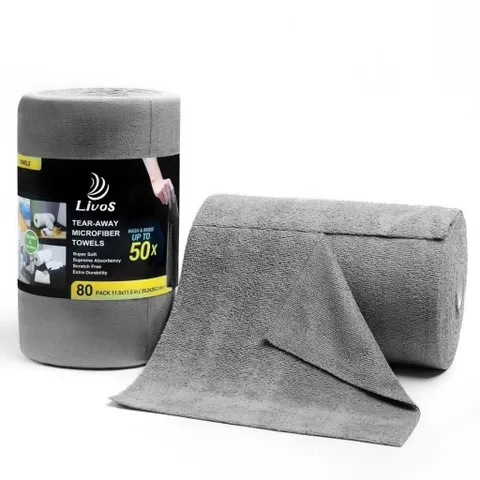 cuộn 20 khăn lau đa năng  25x25cm thấm hút tốt có thể giặt tái sử dụng 865523
