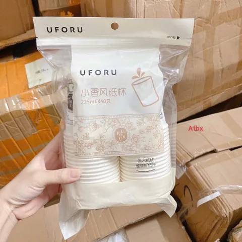 40 Cốc Giấy Chịu Nhiệt UFORU - Dùng 1 Lần Tiện Lợi Cho Đồ Uống Nóng 865671