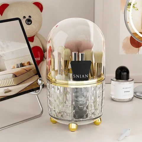 💄 LỌ ĐỰNG CỌ TRANG ĐIỂM CAO CẤP – NẮP CHỤP CHỐNG BỤI, SANG XỊN CHO BÀN TRANG ĐIỂM 💄 865734