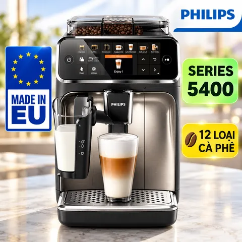 [MADE IN EU] MÁY PHA CÀ PHÊ TỰ ĐỘNG PHILIPS EP5144 SERIES 5400