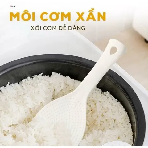 Combo 02 Muôi xới cơm sần chống dính nhựa cao cấp chịu nhiệt tốt, muôi cơm canh nhựa